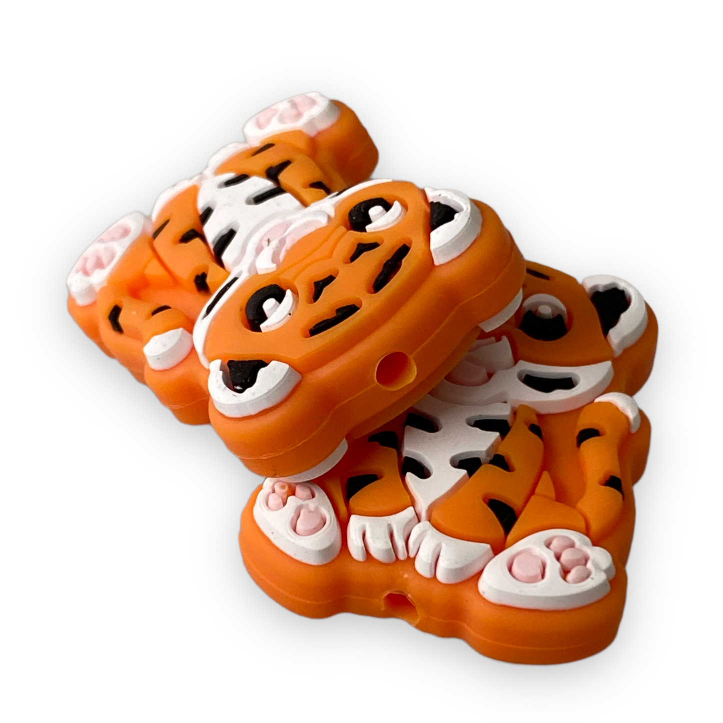 T369 - Tiger Silicone Focal Bead (1 Count)