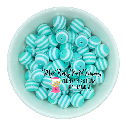 #1028 - 20mm Wintergreen Striped Acrylic Beads (10 Count)