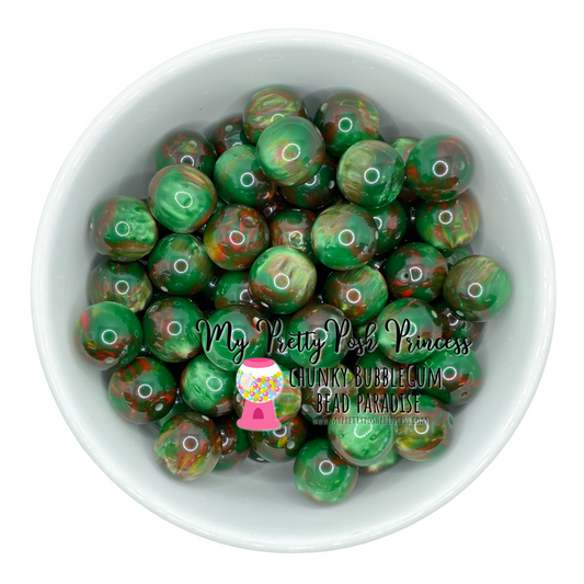 W405- 20mm Camouflage Jelly  Acrylic Bead (1 Count)