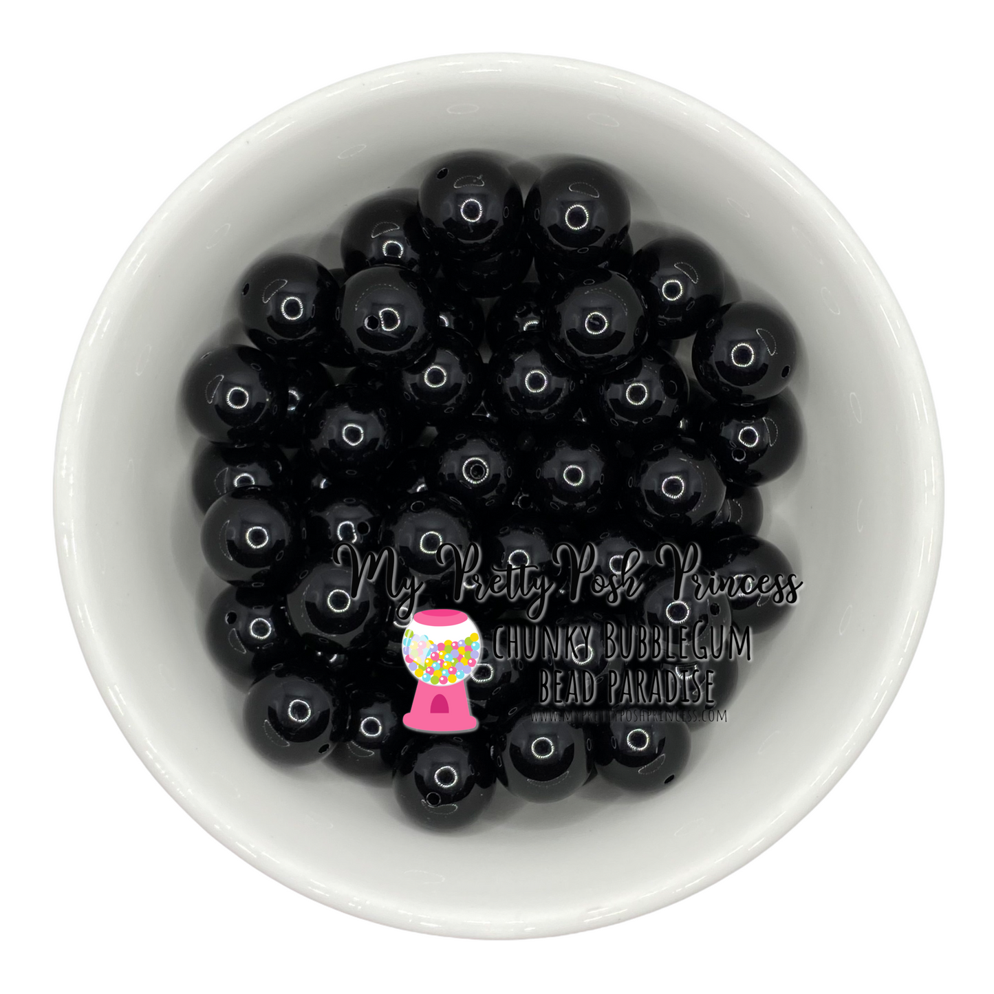 #34 - 12mm Black Solid Acrylic Beads (20 Count)