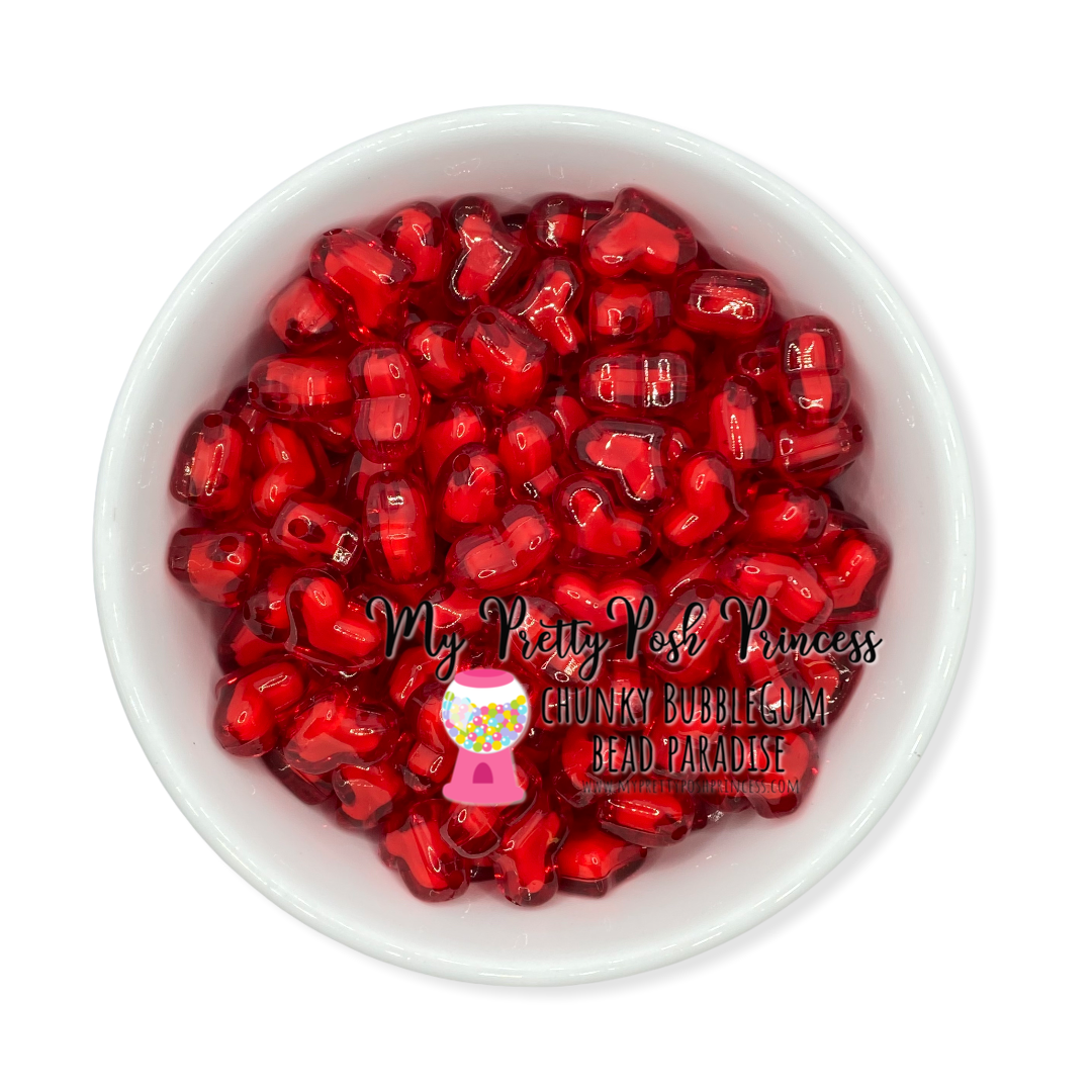 #954 - 22mm Red Hearts  Acrylic Beads (1 Count)