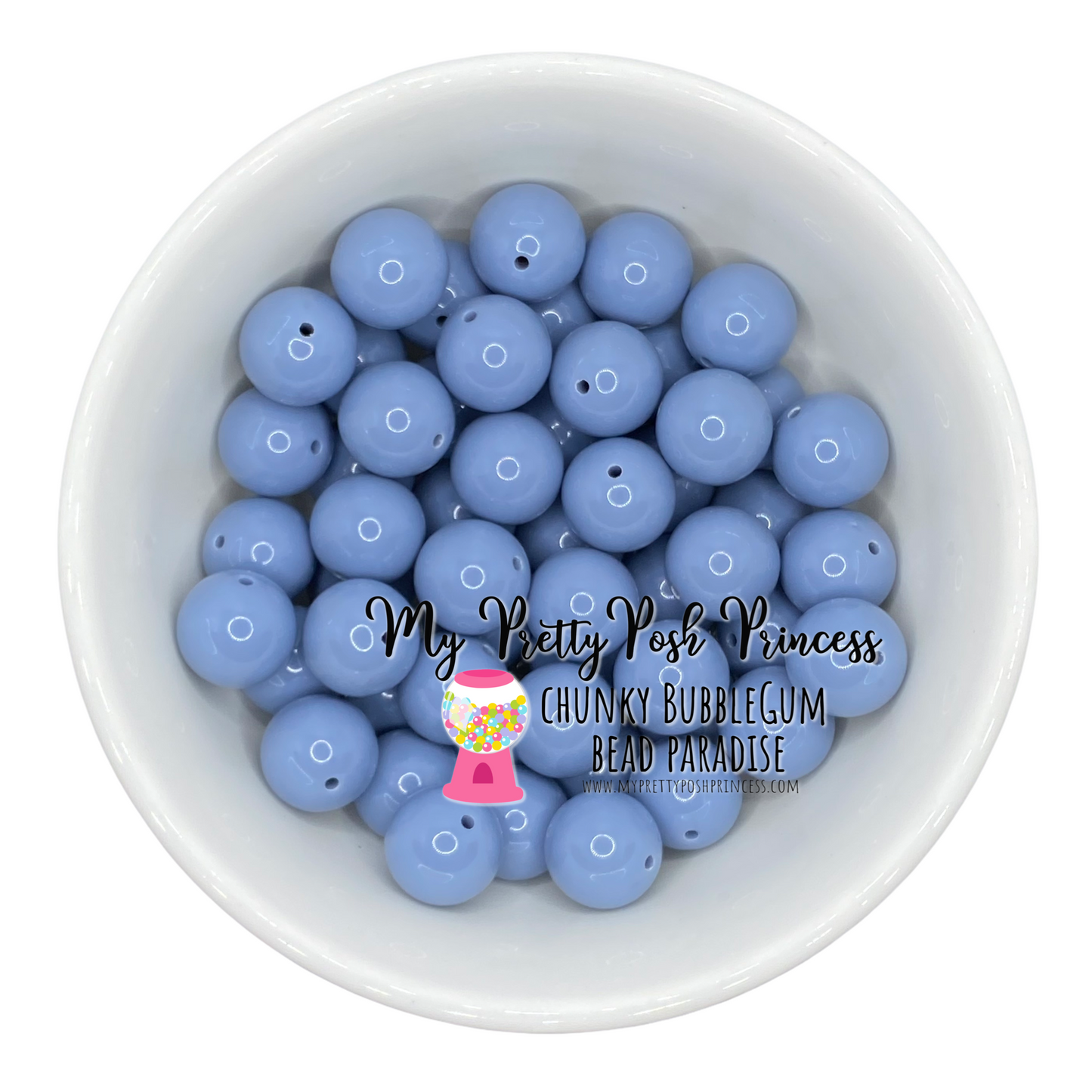 #30- 12mm Smokey Blue Solid  Acrylic Beads  (20 Count)