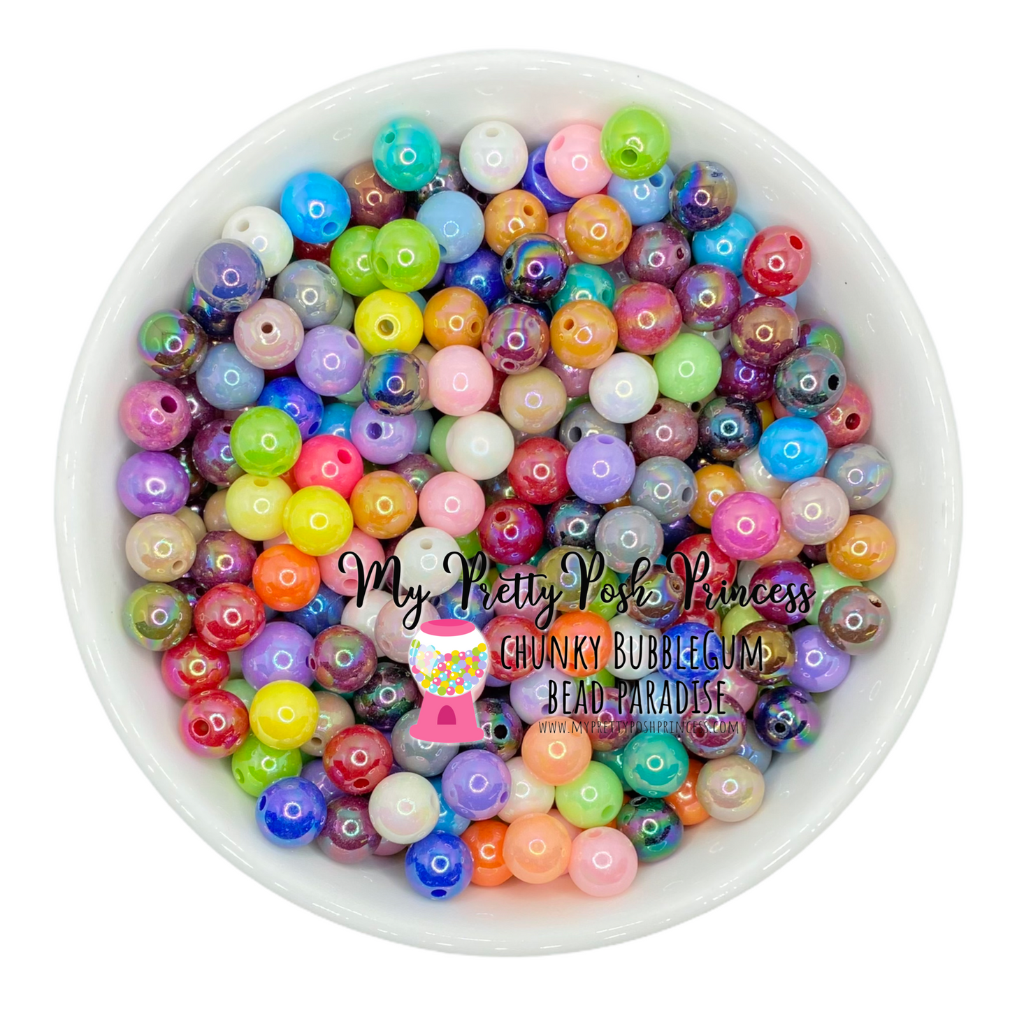 K-550- 12mm AB Solids Mix 100 Count Beads