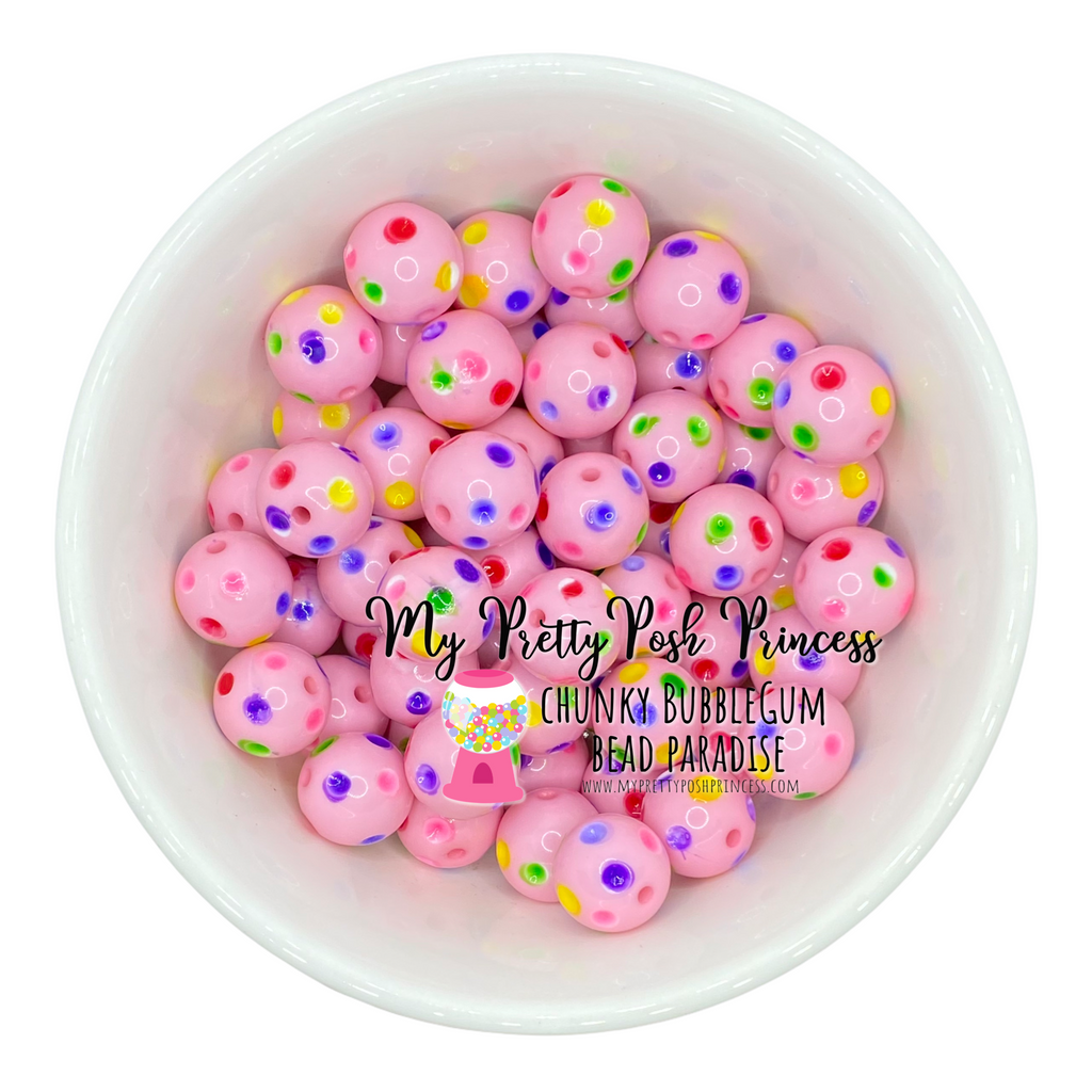 Hot PINK Cow Print BUBBLEGUM BEADS 20mm - #18 - Chunky Beads, Bubble G –  Posh Glitter, LLC