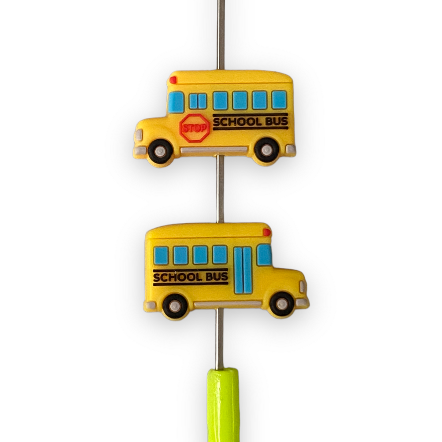 X326 - Schoolbus Silicone (1 Count) Focal Bead