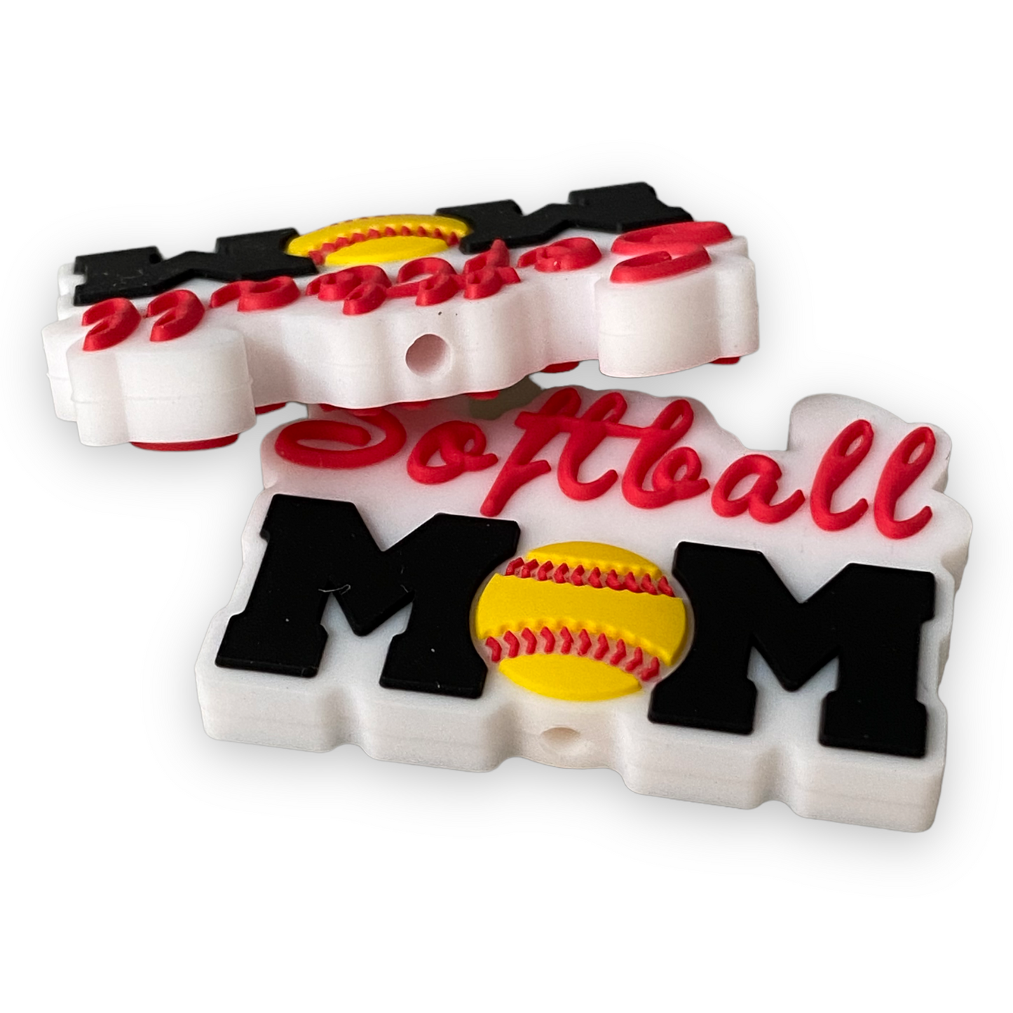 X235 -  Softball Mom Silicone (1 Count) Focal Bead