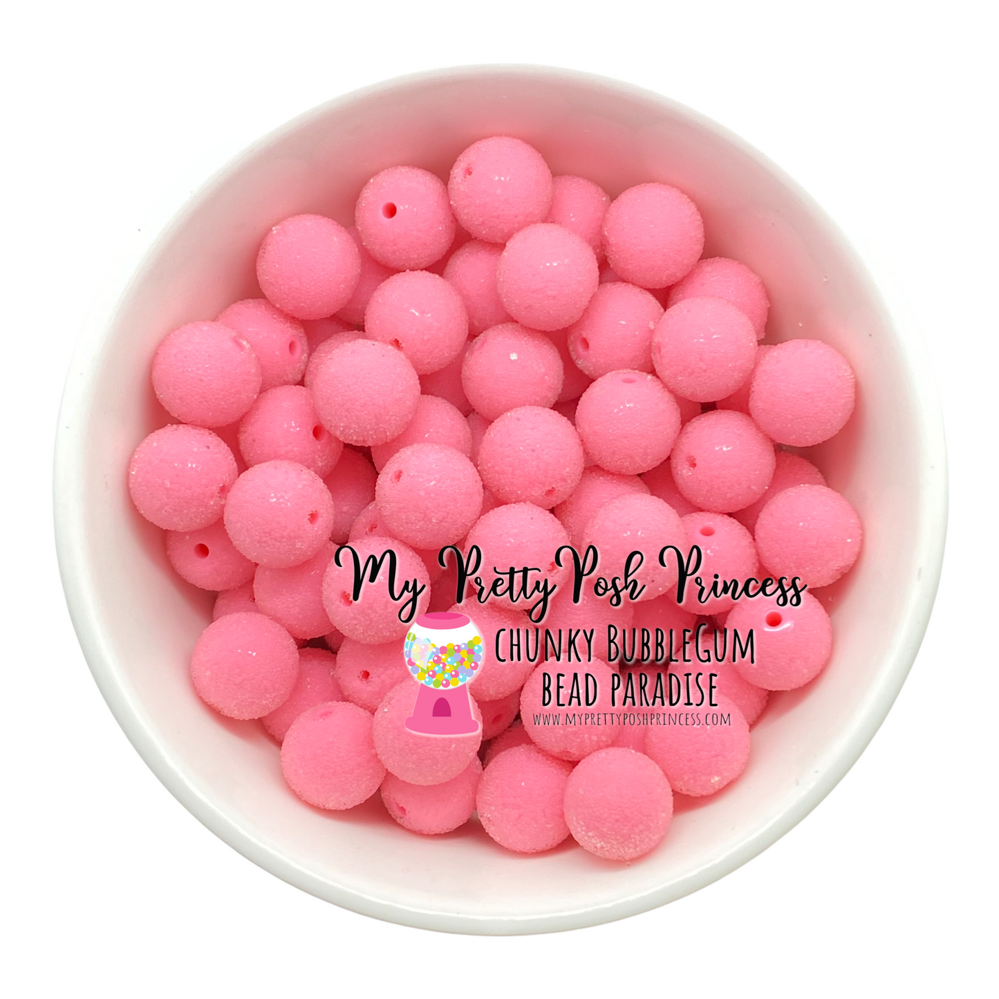 W482- 20mm  Pink “Sugar” Acrylic Beads