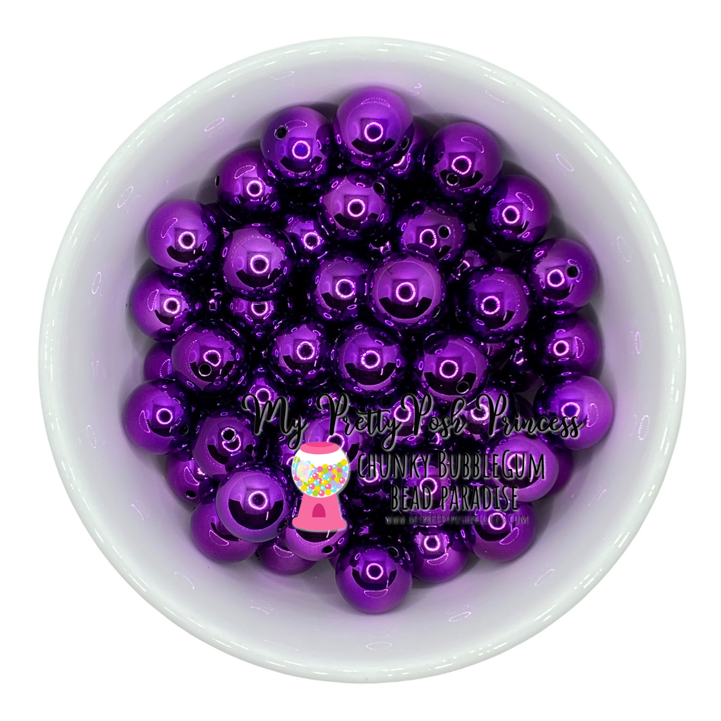 #570 - 20mm Purple UV  Acrylic Beads (1 Count)