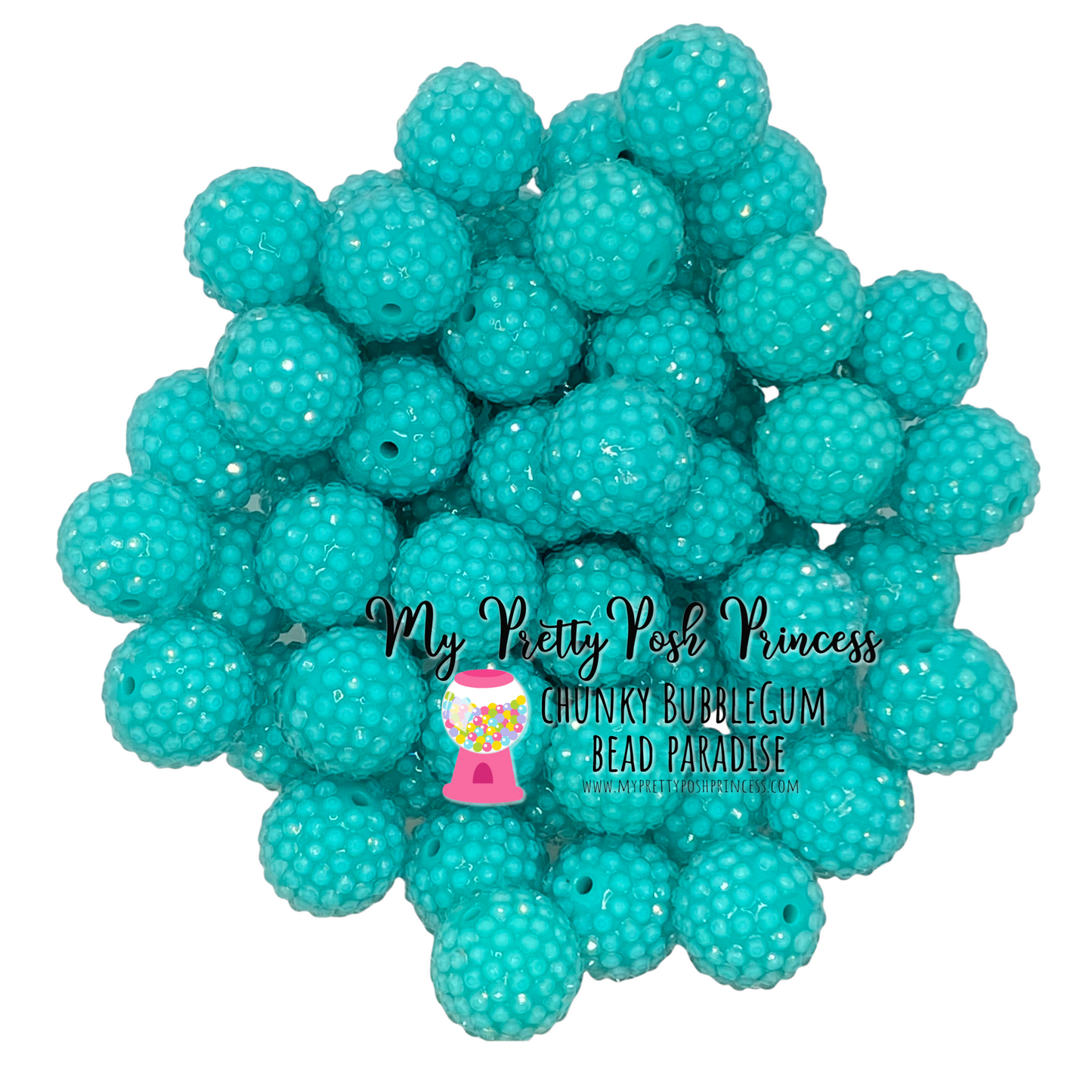 #1075 - R14- 20mm Teal Jelly Rhinestone  Beads  (1 Count)