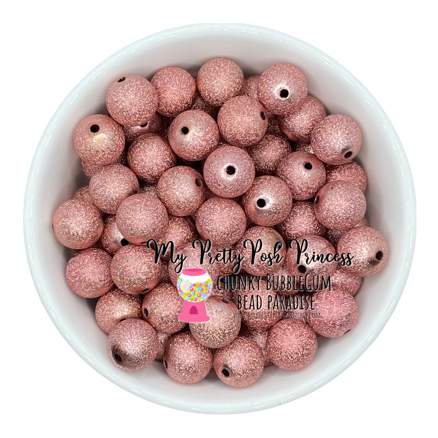 #891 - 20mm Rose Gold Stardust Acrylic Beads (1 Count)