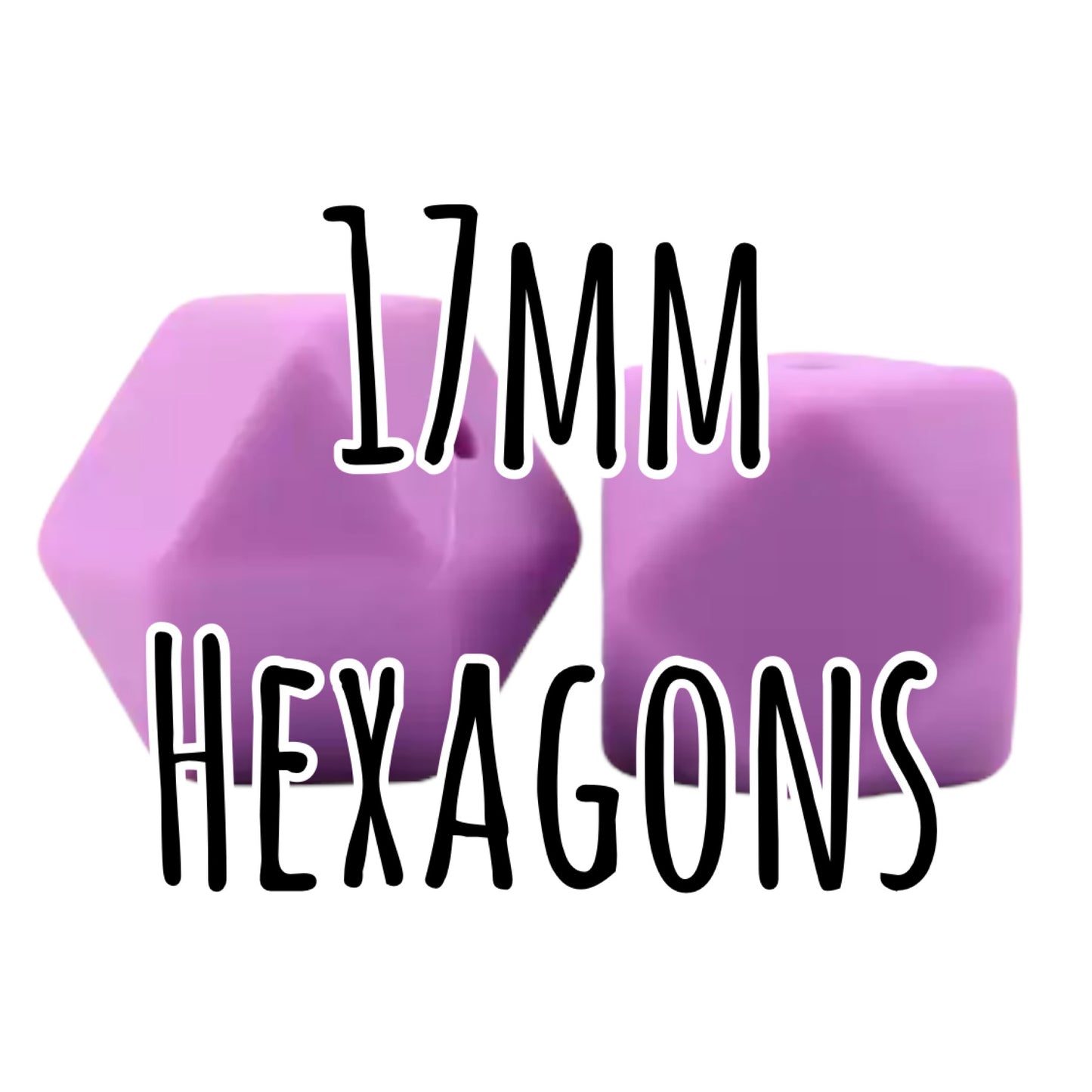 Hexagon (17mm)-  Silicone  Beads