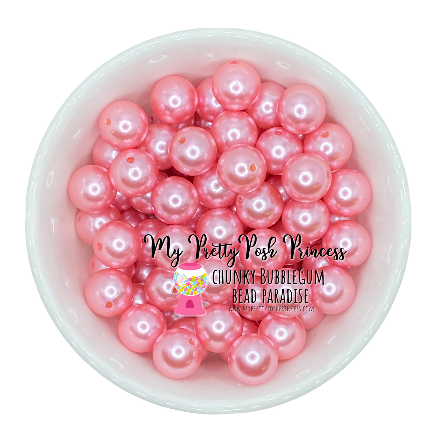 #112- a75- 12mm Light Pink  Pearl Chunky Beads  (20 Count)