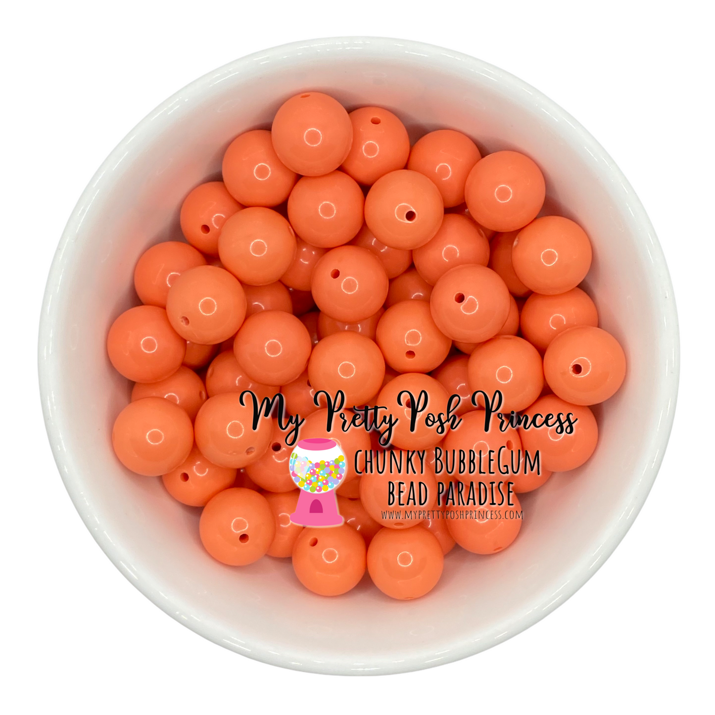 #55 - 12mm Coral Solid Acrylic Beads  (20 Count)