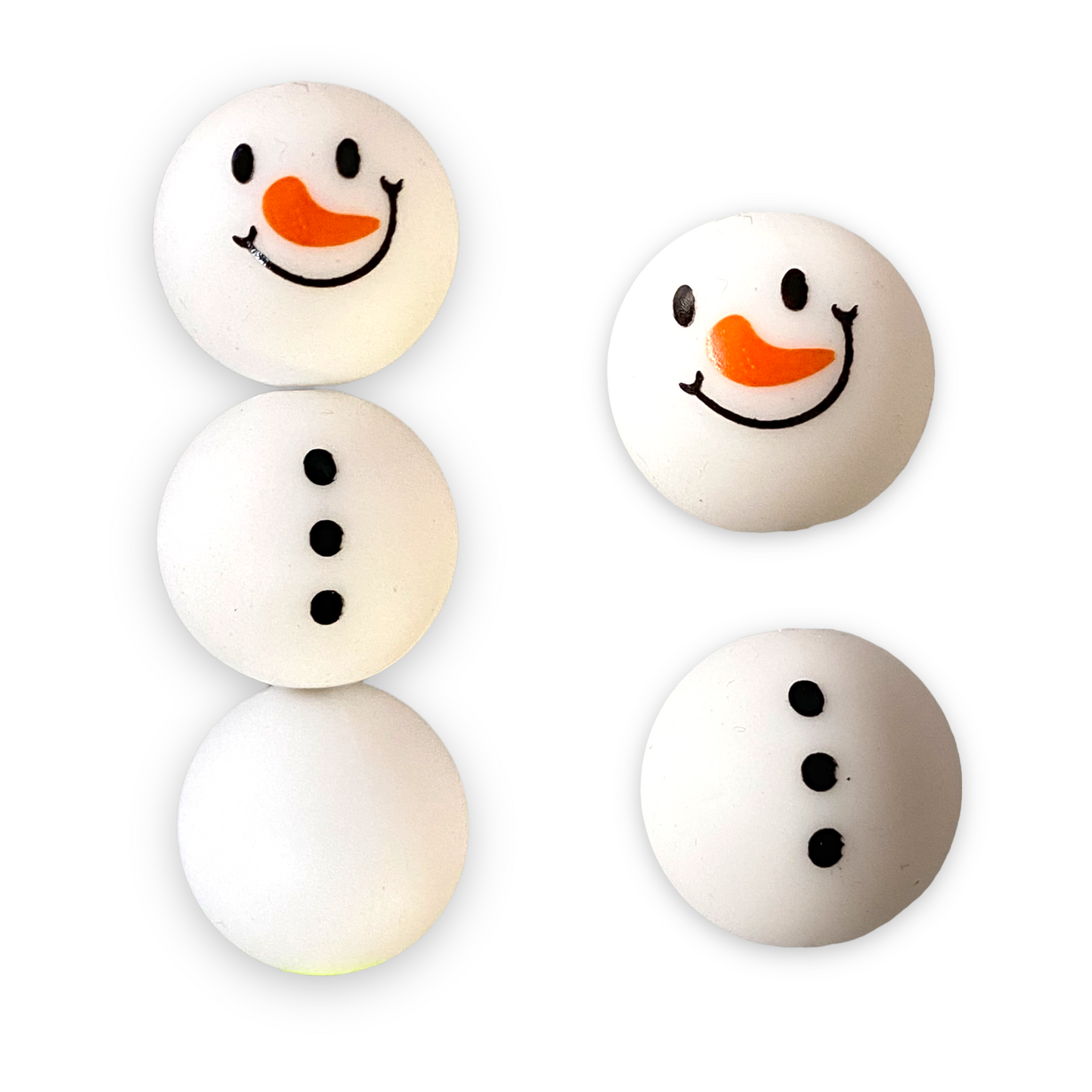 15mm Build A Snowman Silicone Beads