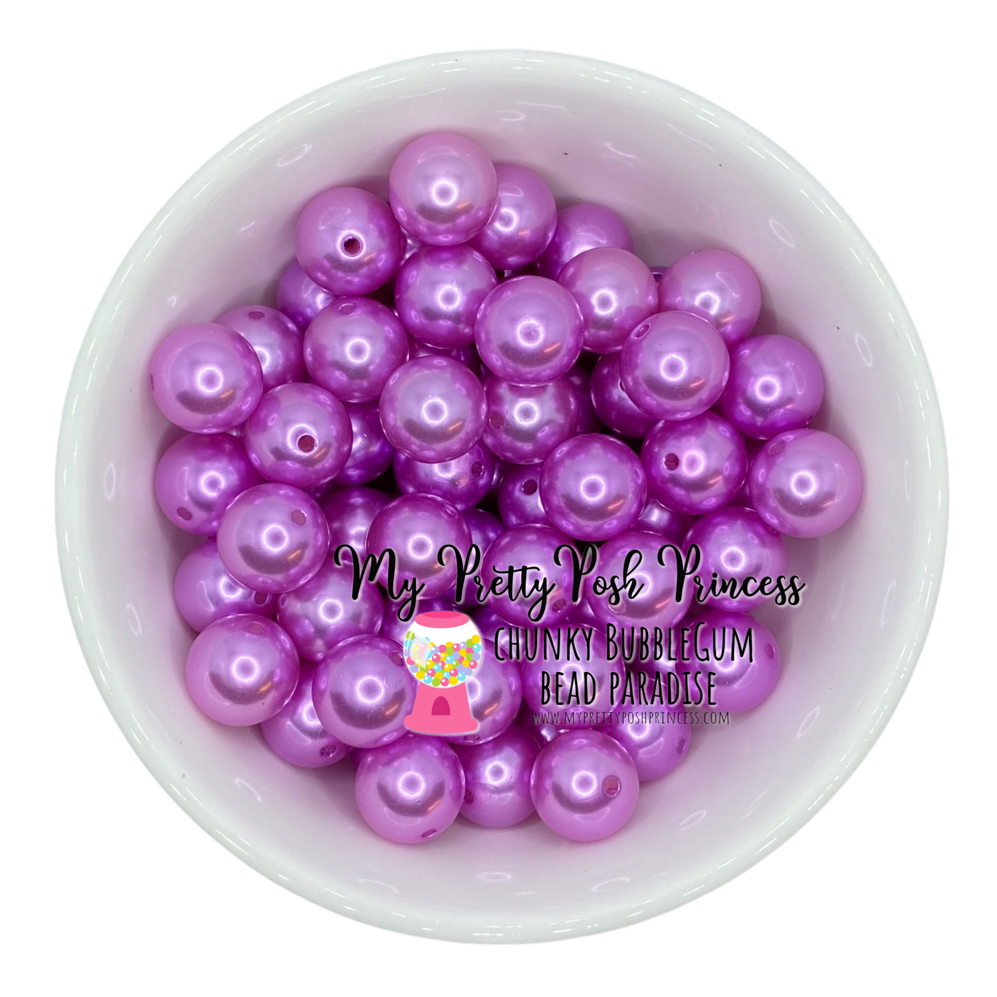 #423 - A78- Lavender- 20mm  Pearl  Acrylic Beads  (1 Count)