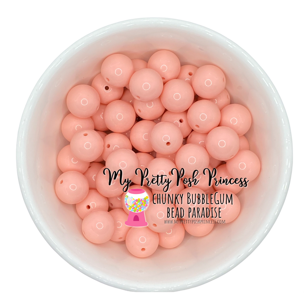 12mm Coral rose solid bubblegum beads