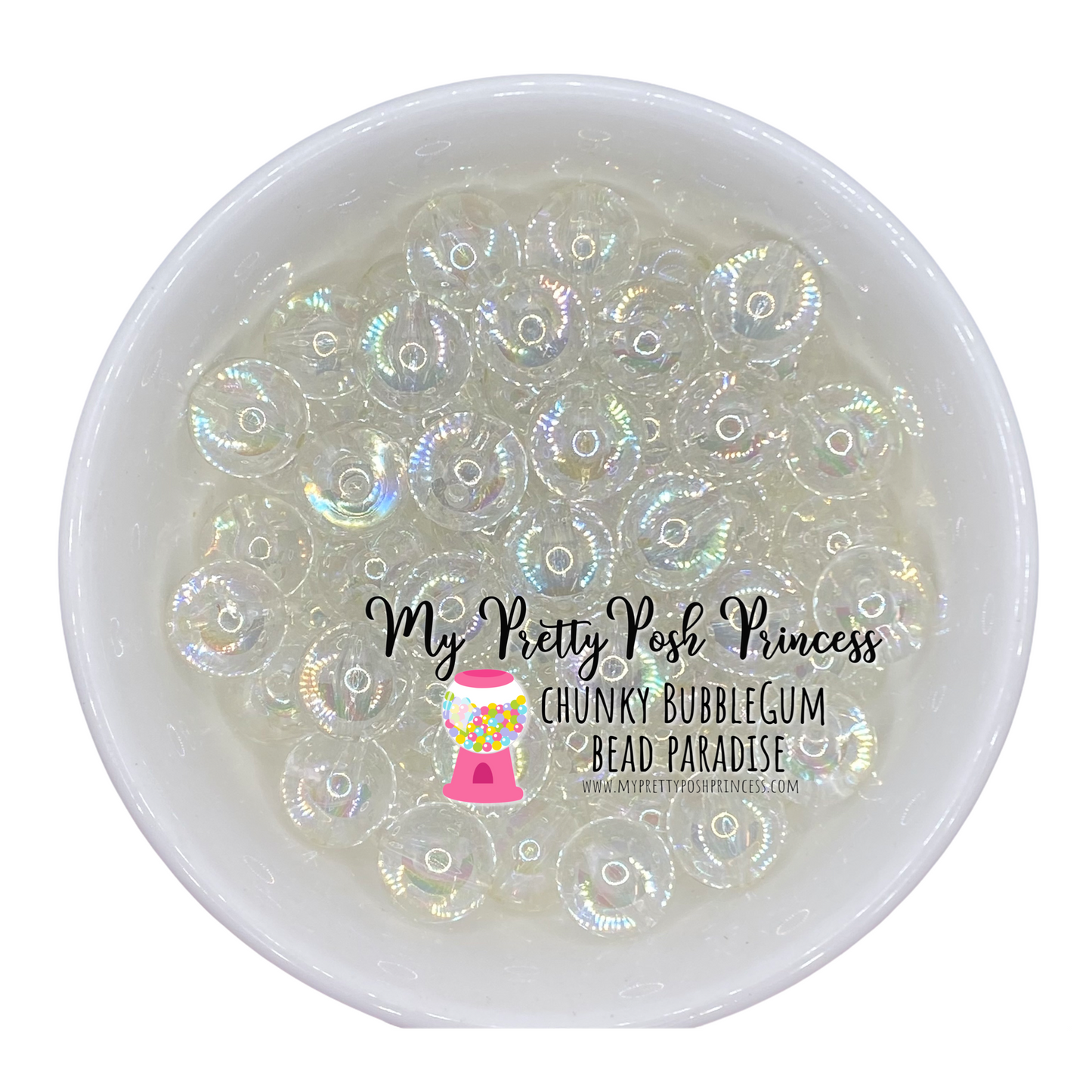 #576 - 20mm Clear "Jelly AB"  Acrylic Beads (1 Count)