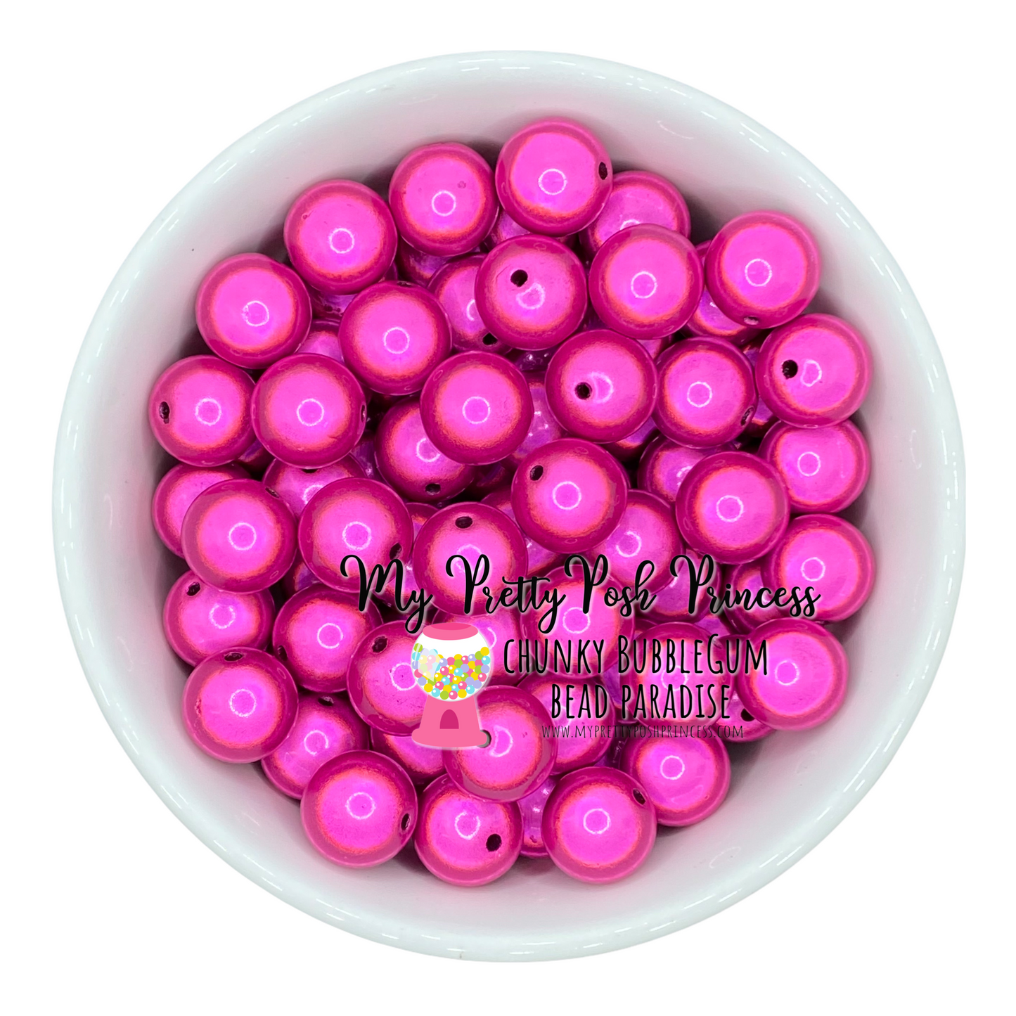 #880 - 20mm Dark Pink Miracle Acrylic Beads (1 Count)