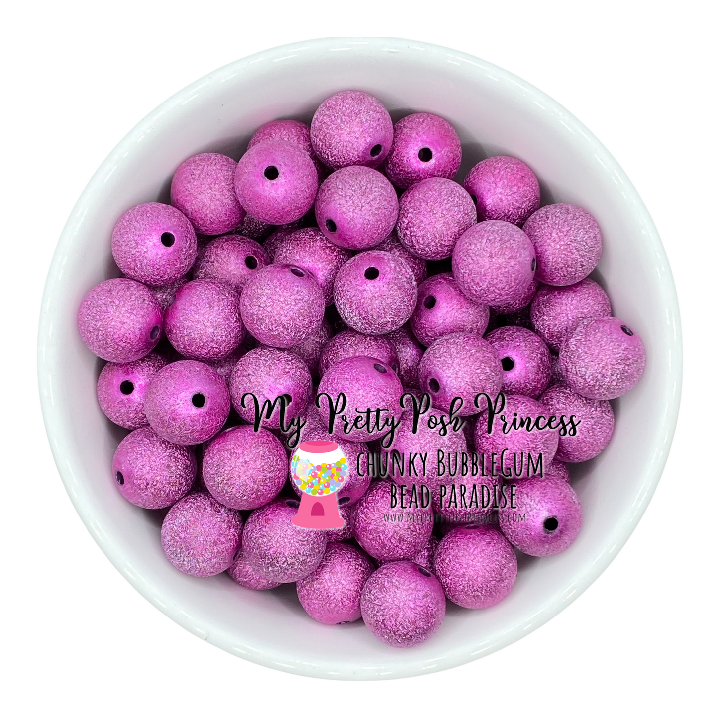 #892 - 20mm Dark Pink Stardust  Acrylic Beads (1 Count)