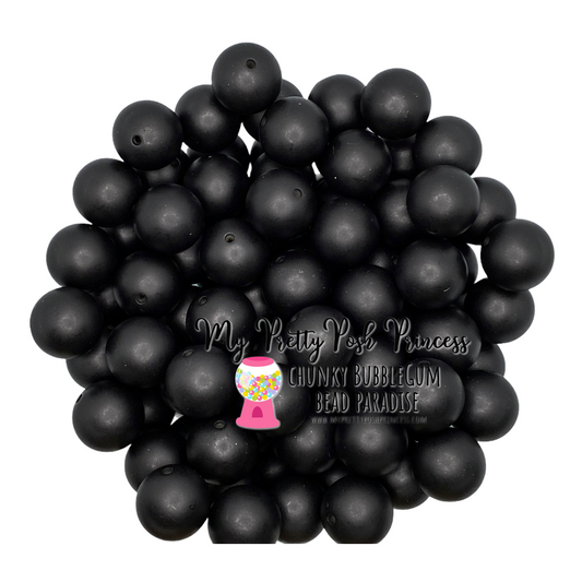 #443 -  20mm  Black "Matte" Pearls  (1 Count)