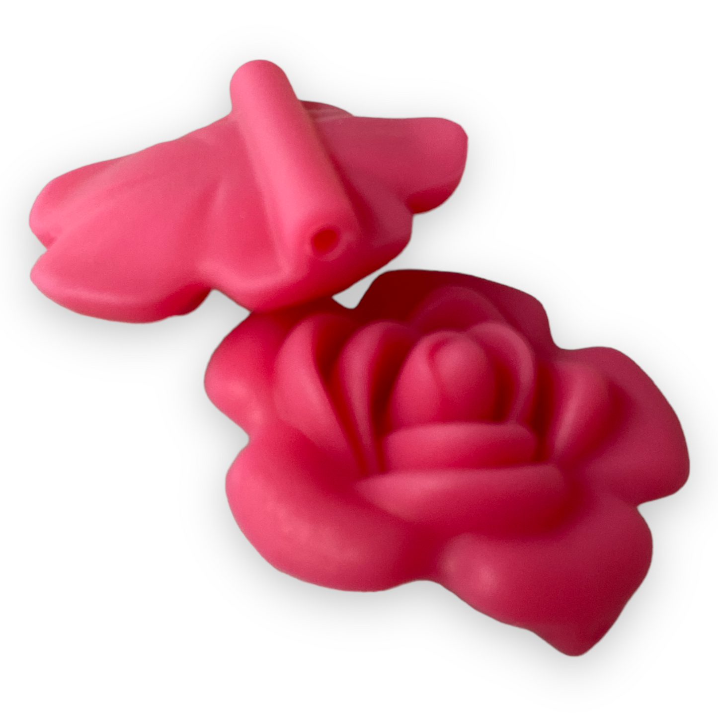 X96 - 40mm Dark Pink Flower (40mm x 40mm x 15mm) Silicone (1 Count) Focal Bead