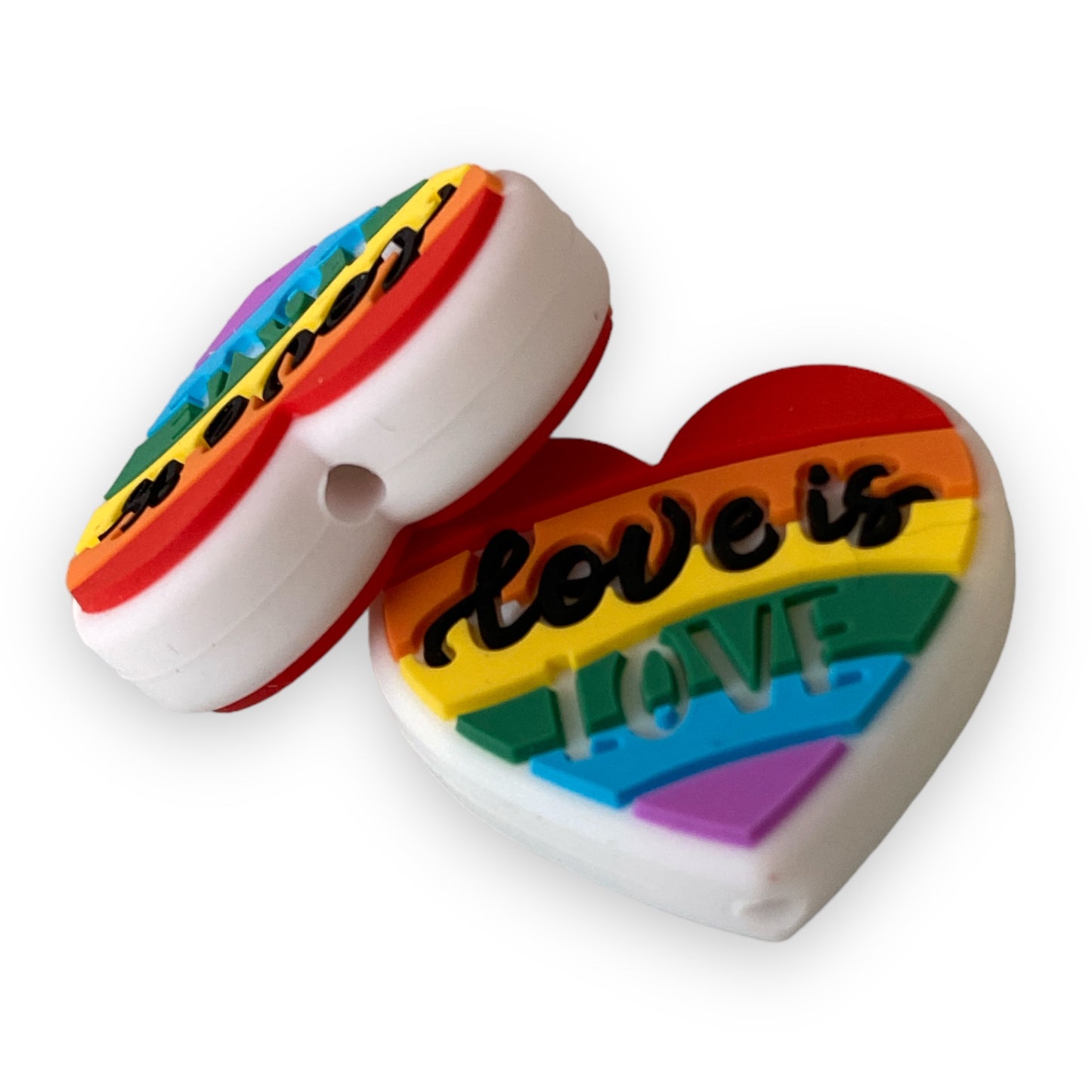 h939  - Love is Love  Focal Bead Silicone Focal Beads (1 Count)