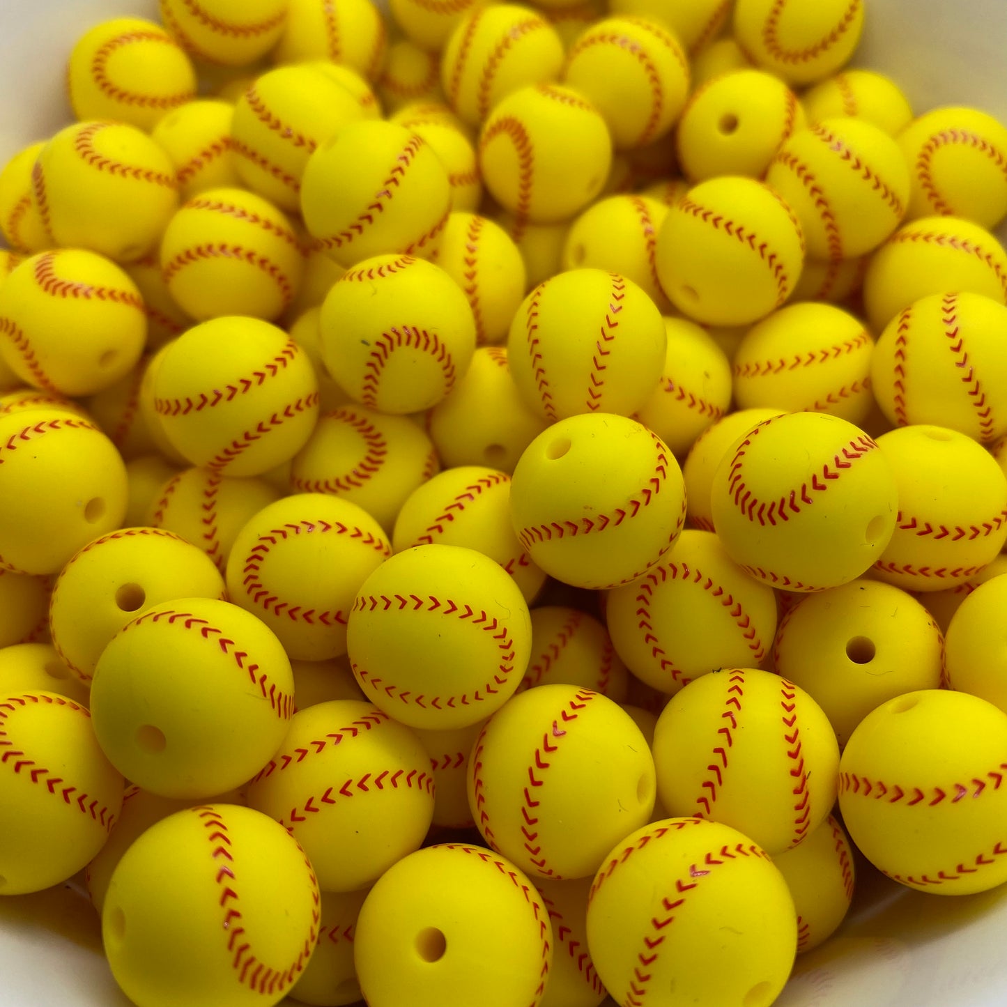 A-6053- 15mm “Softball” Silicone Beads