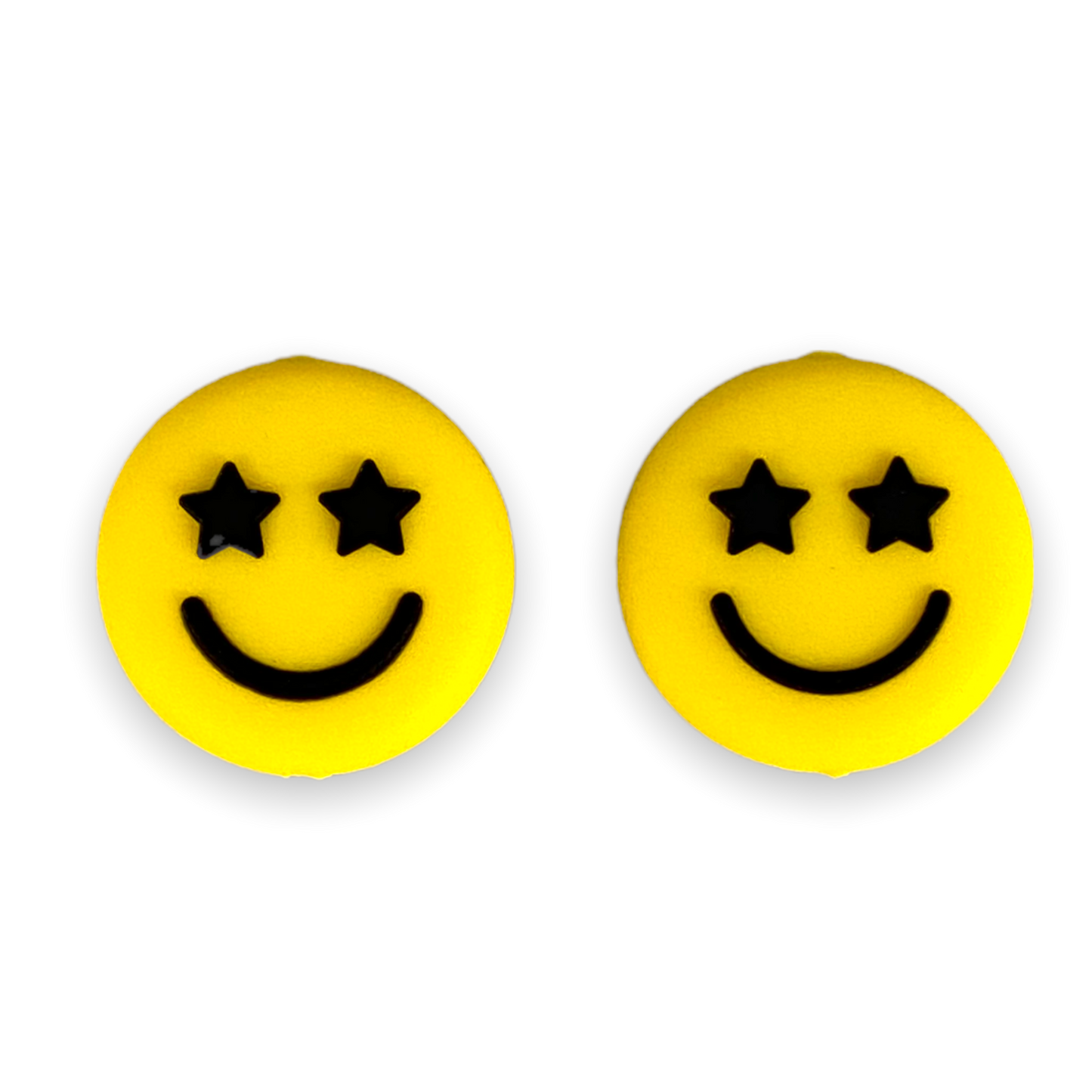 T418 - Yellow Happy  Focal Silicone Beads (1 Count)