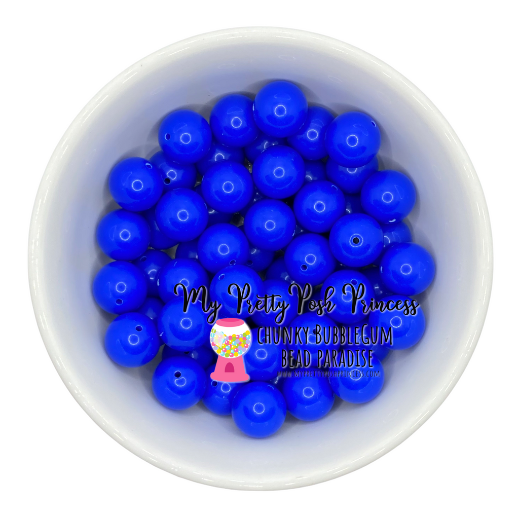 12mm Dark Blue with Glitter Faux Pearl Acrylic Bubblegum Beads - 20 Count