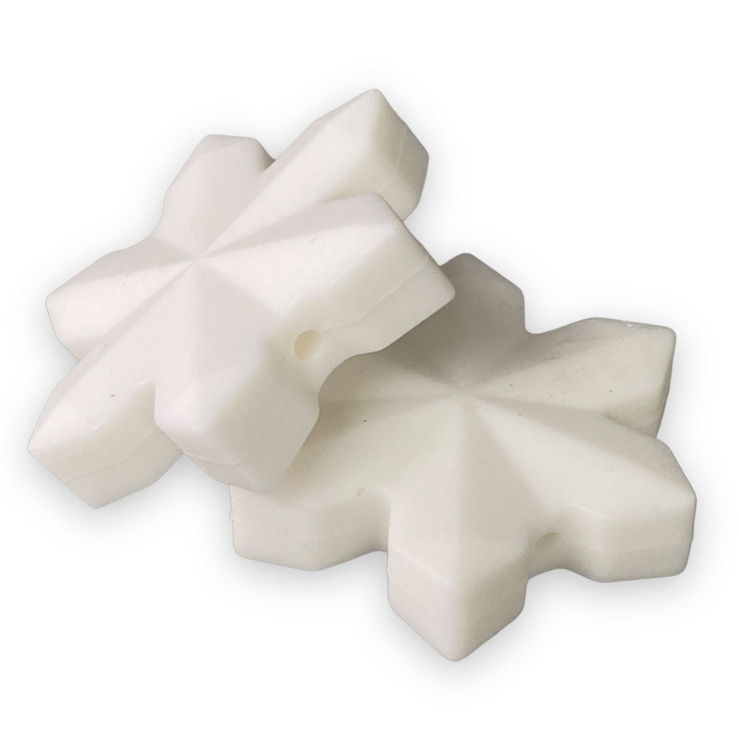 X36 - White Snowflake Silicone (1 Count) Focal Bead