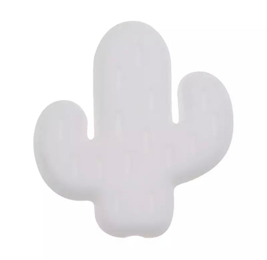 h975 - White Cactus Silicone (1 Count) Focal Bead