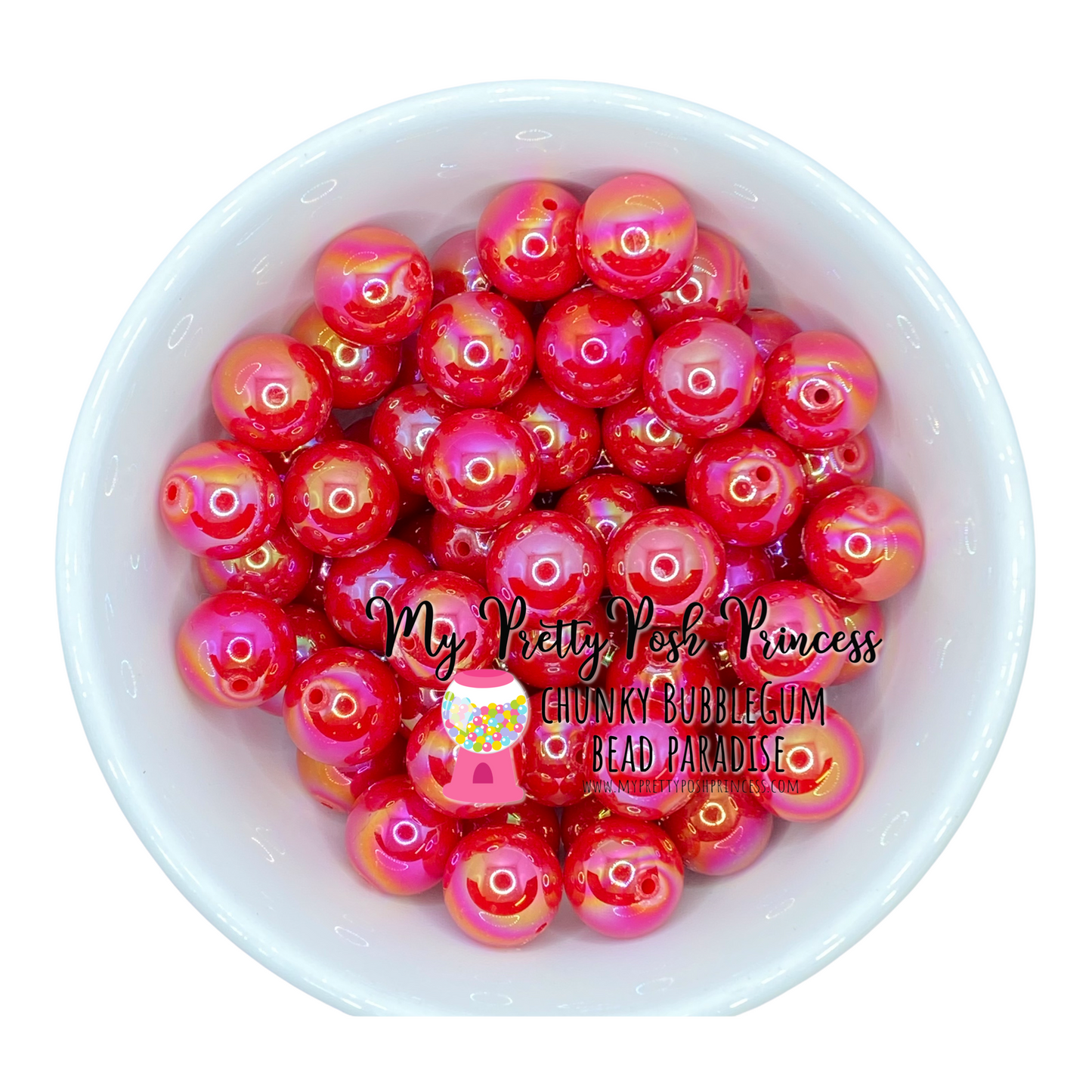 abs25- 12mm Red AB Solid Acrylic Beads (20 Count)