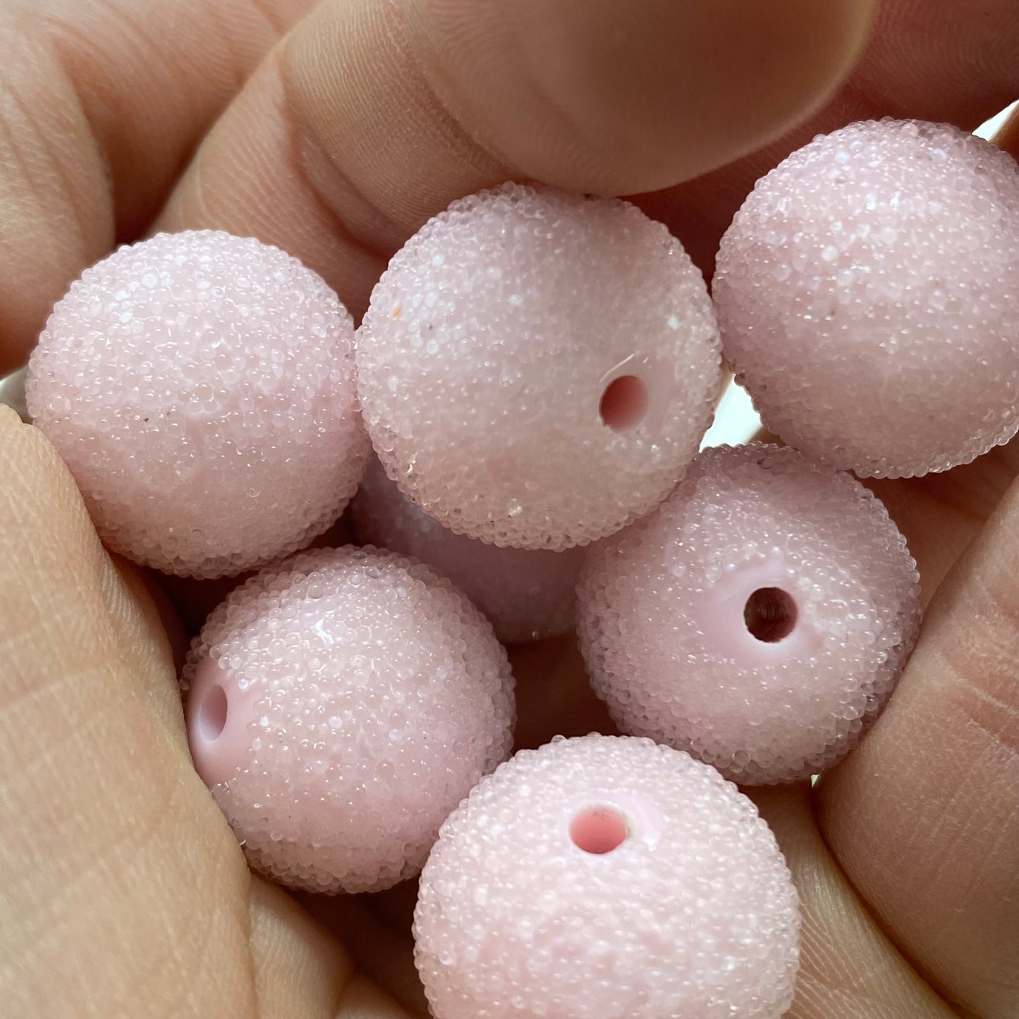 W481- 20mm Light Pink “Sugar” Acrylic Bead