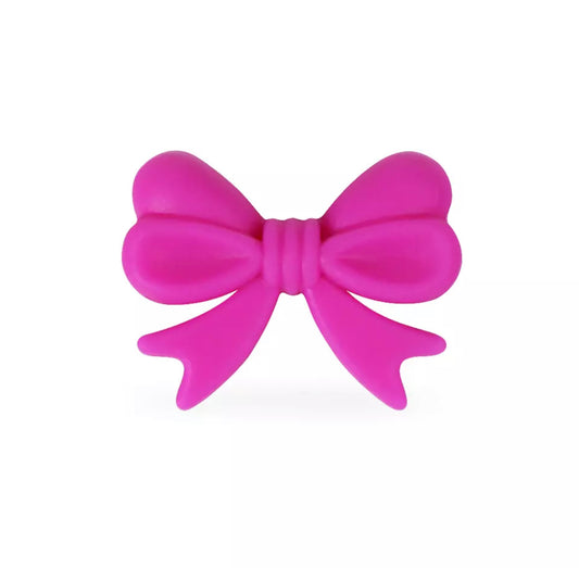 X104 - Dark Pink Bow Silicone (1 Count) Focal Bead