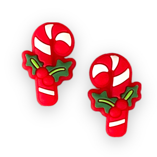 X77 - Candy Cane Silicone (1 Count)Focal Bead