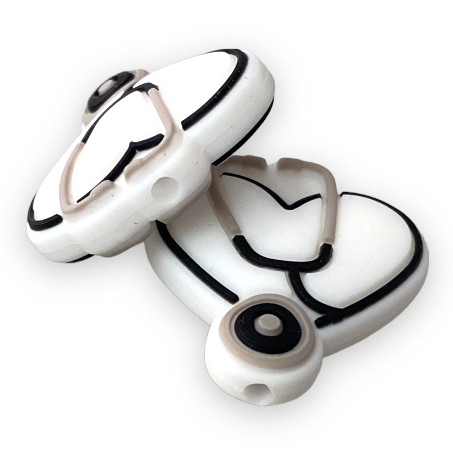 T116 - Stethoscope Heart Silicone Focal Bead (1 Count)