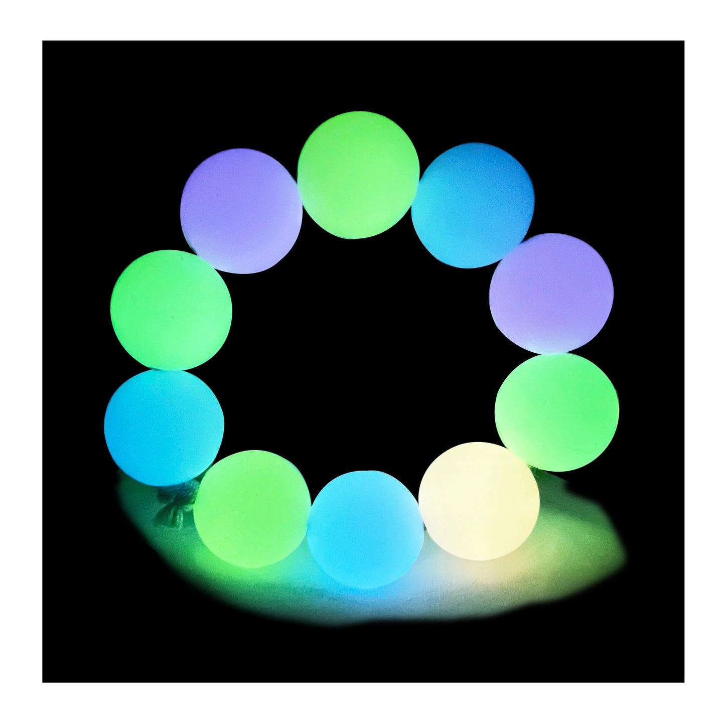 T292- 15mm Lime GLOW IN THE DARK Round Silicone