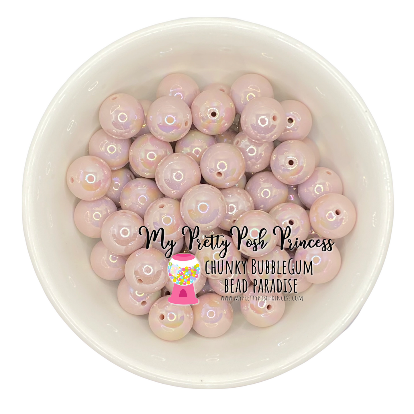 #473 - 20mm Light Mauve AB Solid Acrylic Beads (1 Count)