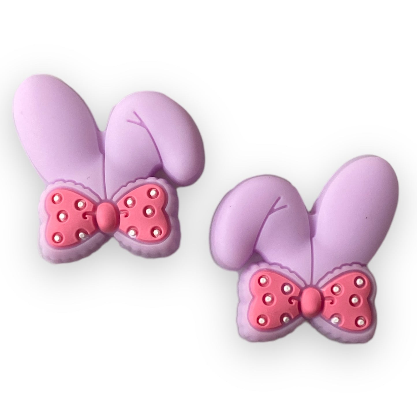 h862 -  Lavender Bunny Ears Focal Bead Silicone Focal Beads (1 Count)