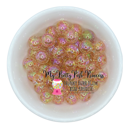 #175 - 12mm Peach Jelly Glitter Acrylic  Beads (20 Count)