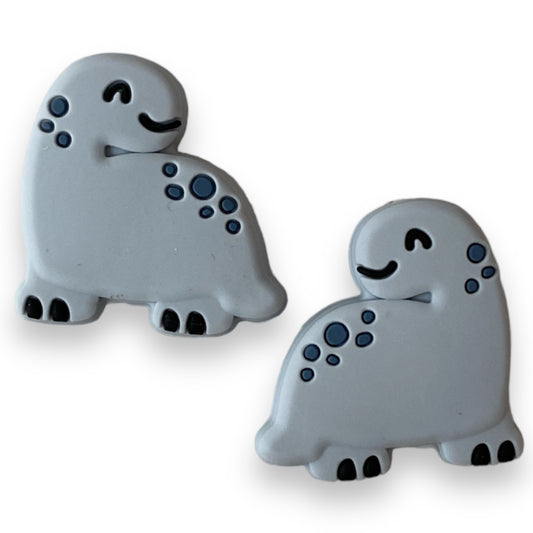 T375-  “Gray Dino” Silicone Focal Bead (1 Count)