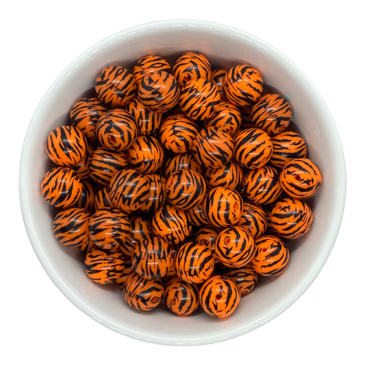 #547 - 20mm Tiger Animal Print Acrylic Beads (1 Count)