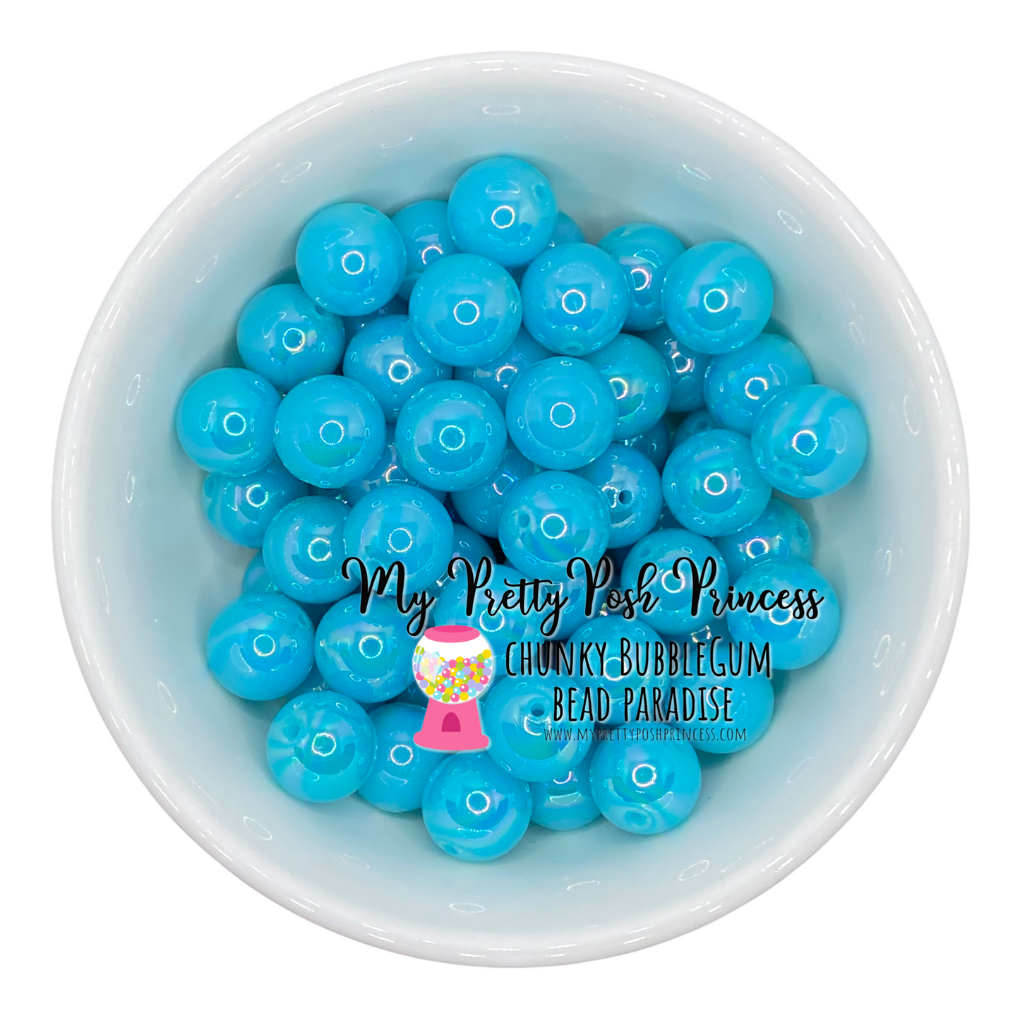 #461 - 20mm Aqua AB Solid Acrylic Beads (1 Count)