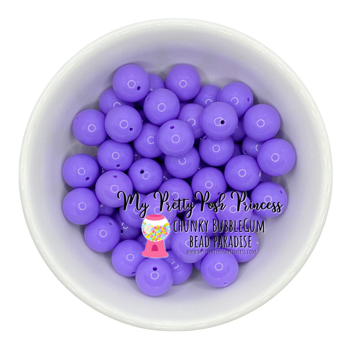 #44 -  12mm Purple Solid Acrylic Beads  (20 Count)