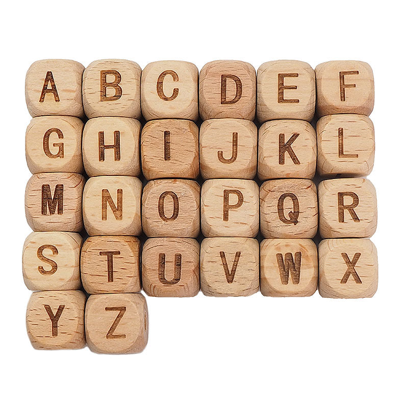 Wood "Letter"  Beads