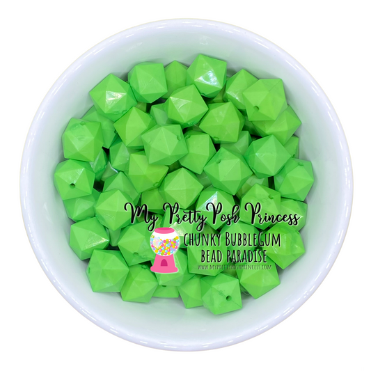 #675 - 20mm Lime "Cube" Acrylic Beads (1 Count)