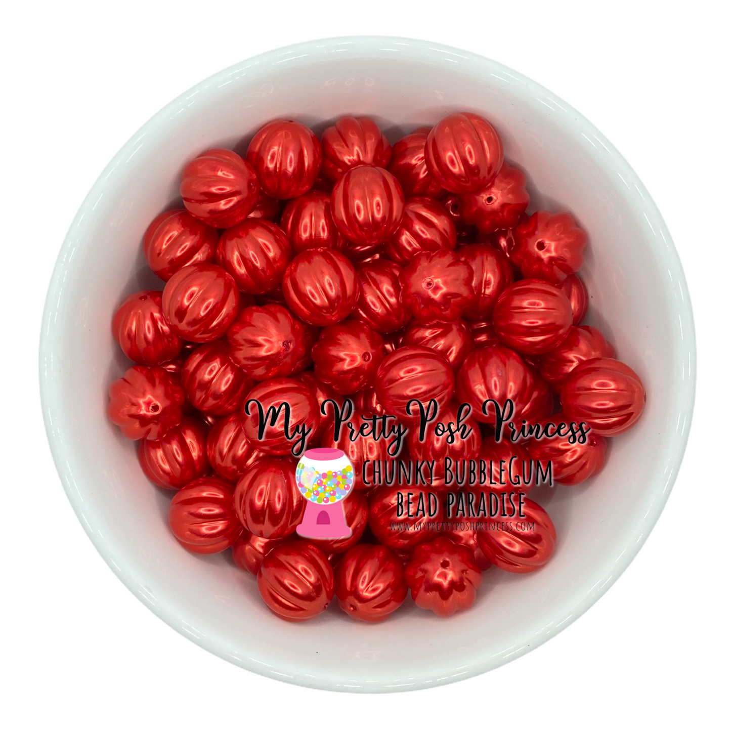 #602 - 20mm Red "Watermelon"  Acrylic Beads (1 Count)