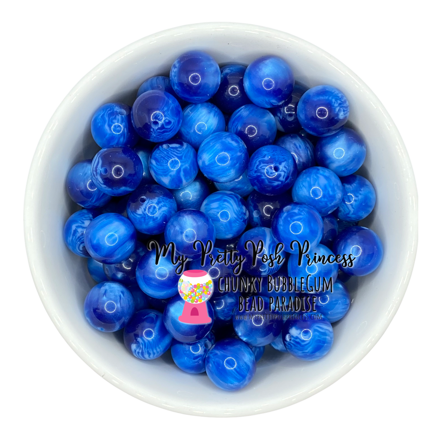 #948 - 20mm Dark Blue Pearlescent  Acrylic Beads (1 Count)