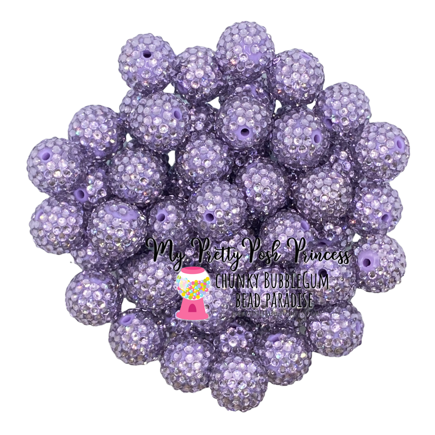 #1138 - R73- 20mm Lilac Rhinestone Beads  (1 Count)