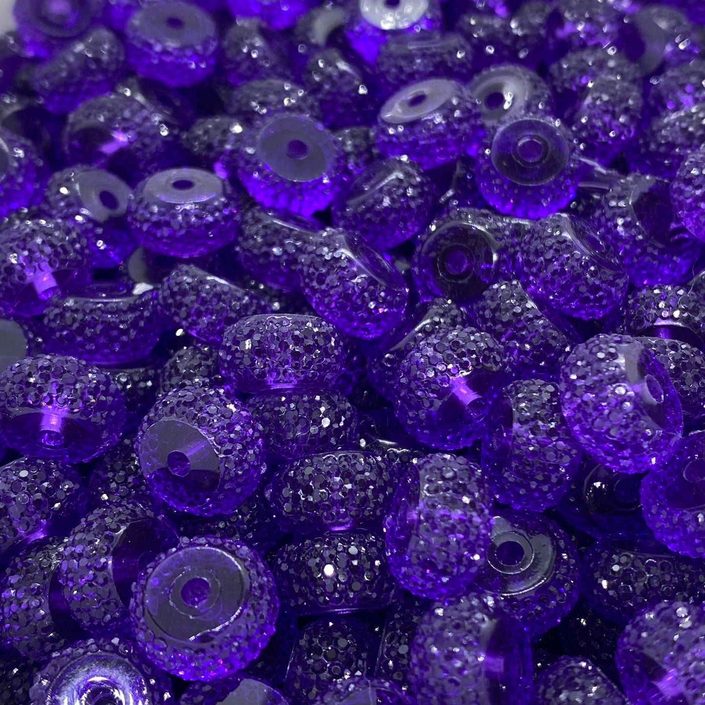 CK-287 - 12mm Purple  Rondelle Acrylic Spacer Beads (10 Count )